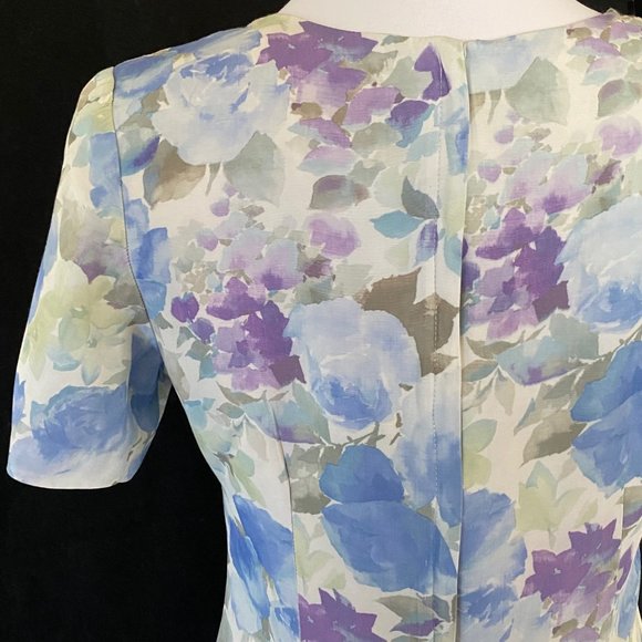Coquette Like new 1990s Floral fitted flouncy dress Shoulder pads Vintage floral - Picture 7 of 11